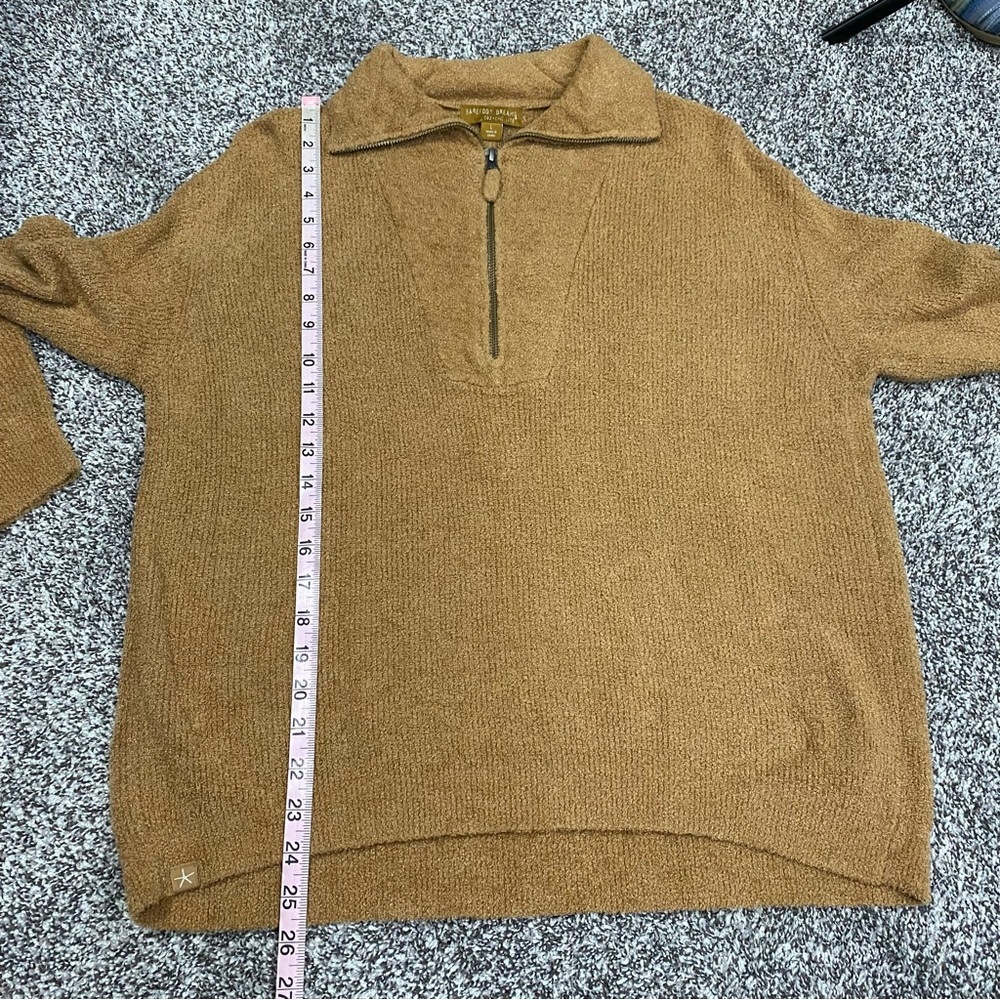 Barefoot Dreams‎ CozyChic Lite Brown 1/4 Zip Fuzzy Sweater Women’s Large - Picture 6 of 6